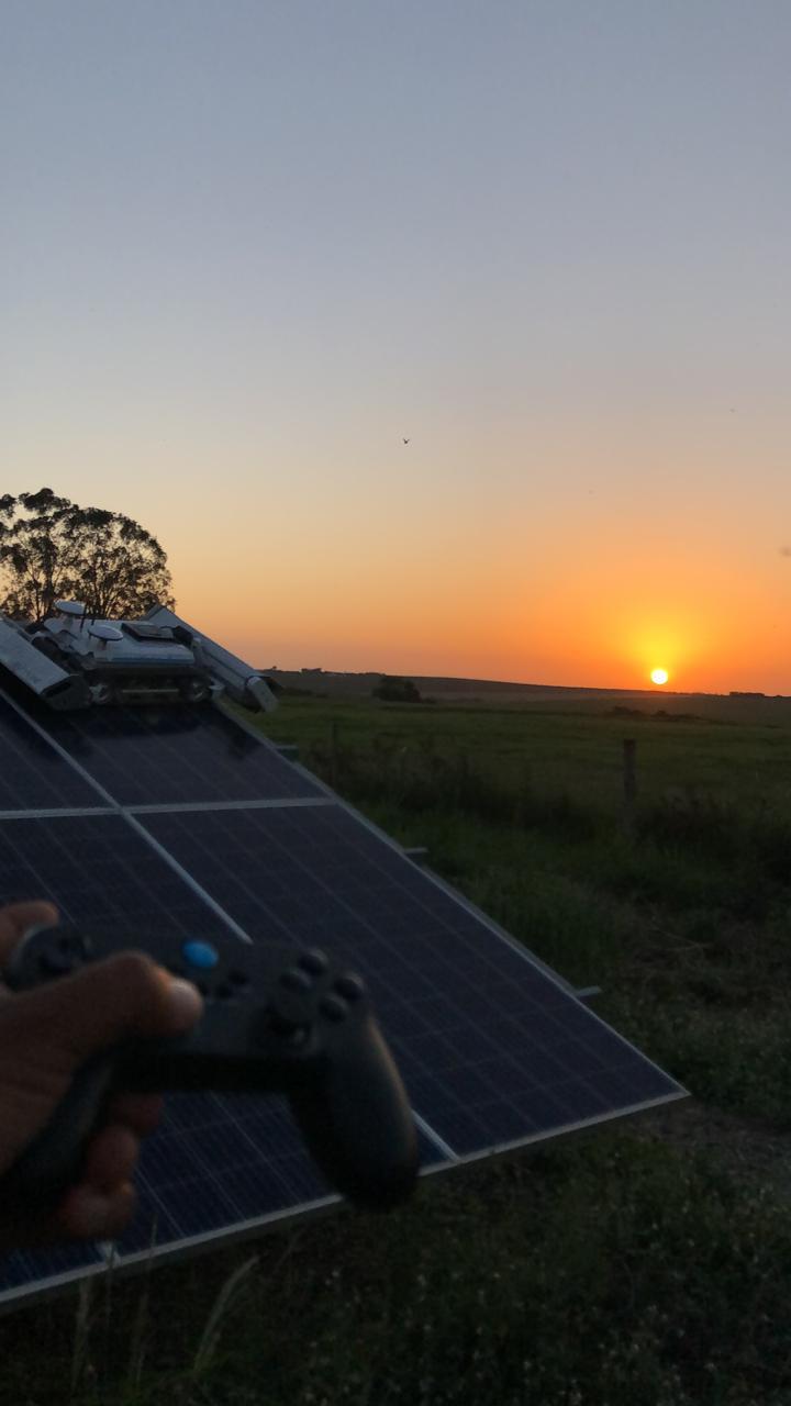 SunPure operando ao pôr do sol